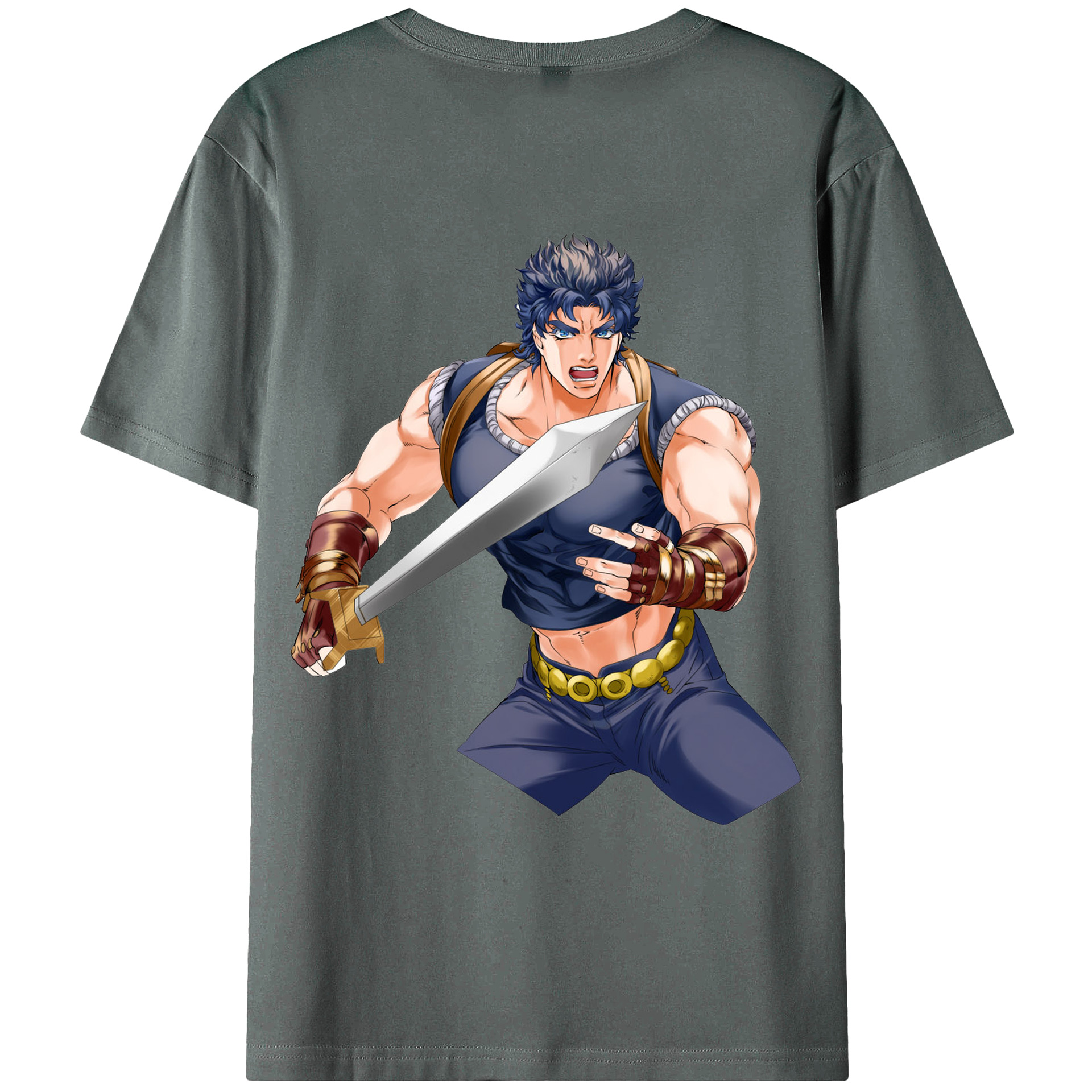 （画像用） ジョジョの奇妙な冒険 /ジョナサン?ジョースター JoJo's Bizarre Adventure Jonathan Joestar 綿100％ メンズ半袖Tシャツ（バックプリント） 通気性